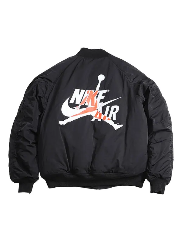 Куртка wings ma-1 logo printing stay warm casual jacket black Air Jordan — изображение 1 из 4, черный