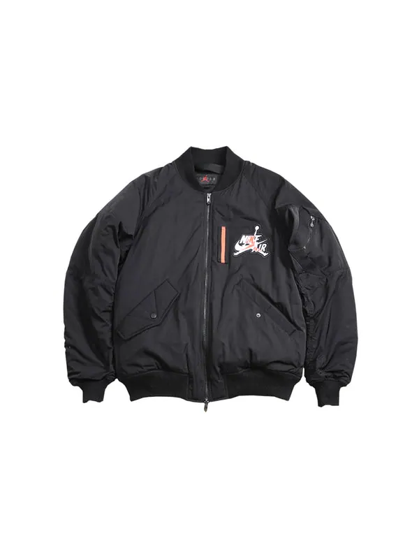 Куртка wings ma-1 logo printing stay warm casual jacket black Air Jordan — изображение 2 из 4, черный