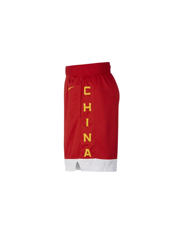 Шорты china team alphabet logo contrasting colors sports basketball shorts red Nike — изображение 2 из 3, красный/желтый