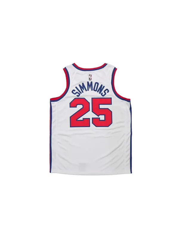 Футболка nba retro limited jersey sw fan edition philadelphia 76ers simmons 2 no. 5 white Nike — изображение 2 из 4, белый