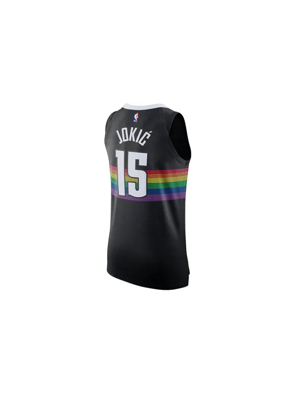 Майка Nike x NBA Denver Nuggets 2019-20 Jerseys 'Nikola Joki 15' — изображение 2 из 2, черный/мульти