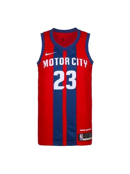Спортивная футболка nba city version 20-21 season detroit pistons 23 alphabet printing basketball vest red Nike, красный