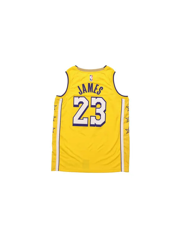Майка Nike NBA City limited Basketball Vest SW Fan Edition 19-20 Season Lakers LeBron James 23 — изображение 2 из 4, желтый