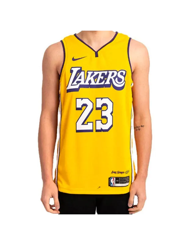 Майка Nike NBA City limited Basketball Vest SW Fan Edition 19-20 Season Lakers LeBron James 23 — изображение 3 из 4, желтый