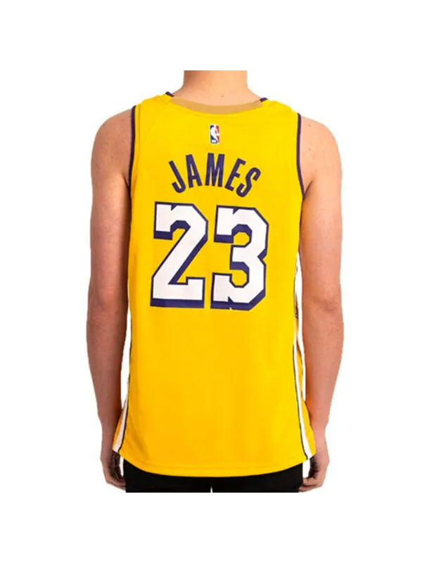 Майка Nike NBA City limited Basketball Vest SW Fan Edition 19-20 Season Lakers LeBron James 23 — изображение 4 из 4, желтый