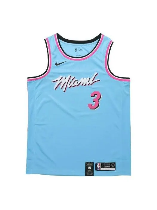 Майка Nike NBA SW 19-20 Miami Heat Dwyane Wade 3 ViceWave City Edition Swingman Jersey Blue — изображение 1 из 4, синий