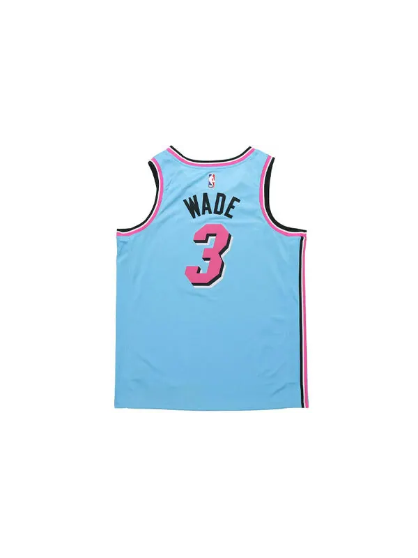 Майка Nike NBA SW 19-20 Miami Heat Dwyane Wade 3 ViceWave City Edition Swingman Jersey Blue — изображение 2 из 4, синий