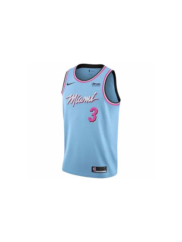 Майка Nike NBA SW 19-20 Miami Heat Dwyane Wade 3 ViceWave City Edition Swingman Jersey Blue — изображение 3 из 4, синий