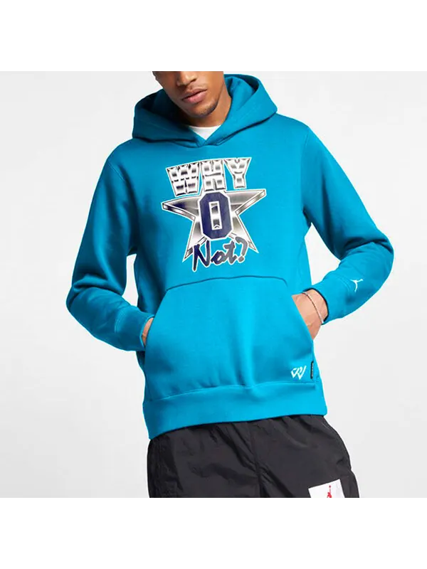 Толстовка Air Jordan x RW Crossover Way Not Sports Cartoon Printing Pattern Blue — изображение 2 из 4, синий