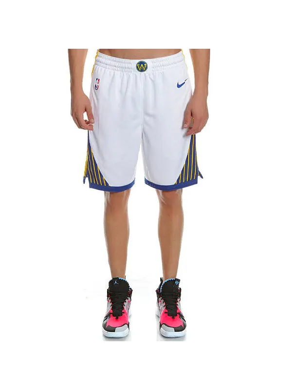 Шорты men nba swingman shorts golden state warriors white Nike — изображение 4 из 4, белый