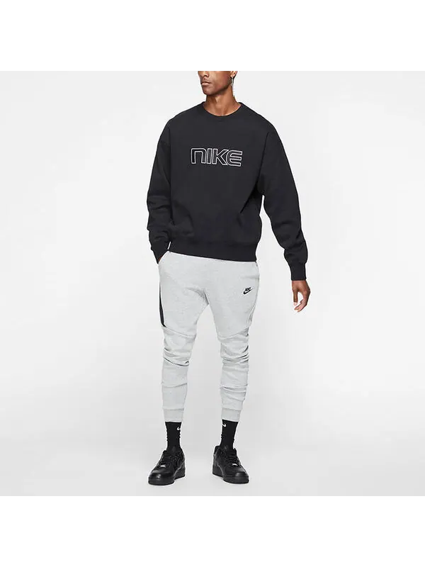 Толстовка Men's Nike Alphabet Logo Round Neck Pullover Loose — изображение 4 из 4, черный