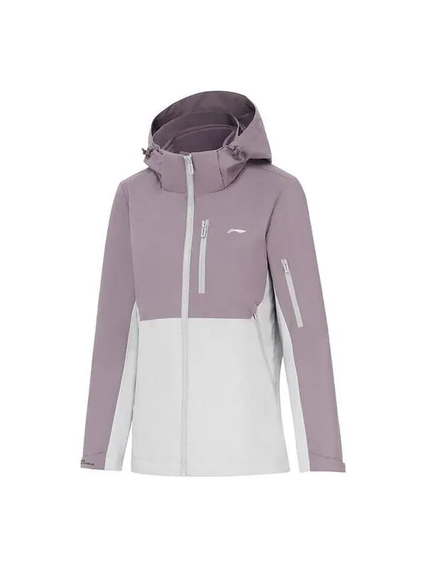 Куртка цветные блоки 3 в 1 флисовая ветровка с капюшоном Li-Ning — изображение 1 из 4, белый