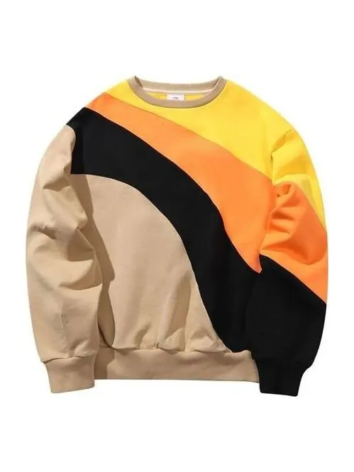 Толстовка 2019 new york fashion week contrasting colors pullover 'beige orange black' Li-Ning — изображение 1 из 2
