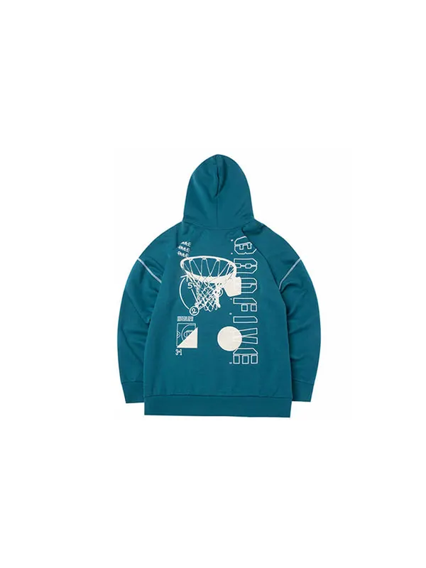 Толстовка badfive basketball series loose pullover hoodie 'teal' Li-Ning — изображение 2 из 2, белый