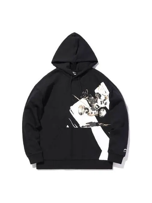 Толстовка x disney свободная повседневная толстовка с капюшоном Li-Ning — изображение 1 из 2, черный/белый
