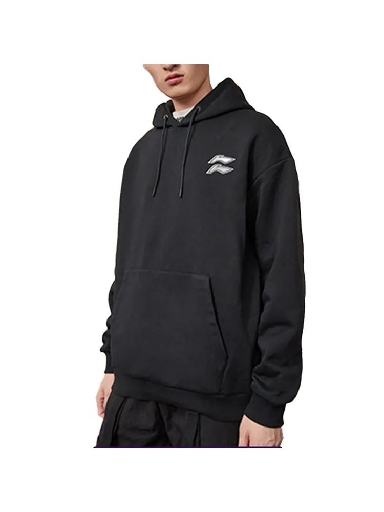 Худи Li-Ning Sports Fashion Series Loose Pullover Hoodie 'Black' — изображение 3 из 4, черный