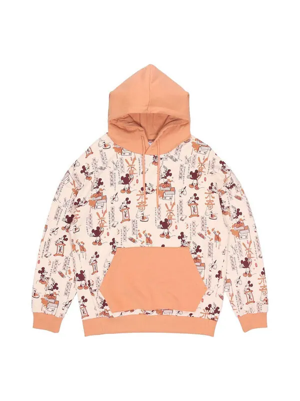Толстовка с капюшоном x disney crossover mickey full print hoodie Li-Ning — изображение 1 из 2, белый/оранжевый