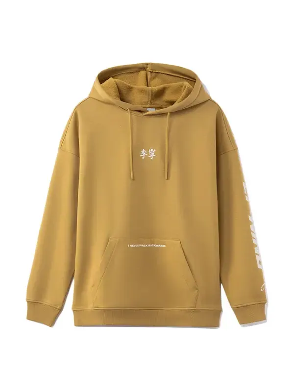 Толстовка logo hoodie 'tan' Li-Ning — изображение 1 из 3, бежевый/белый