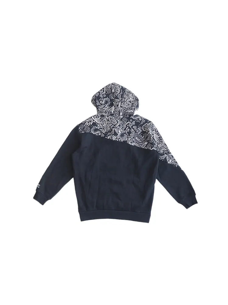 Куртка Li-Ning Sports Basketball Series Casual Sports Printing Hoodie 'Black White' — изображение 2 из 2, черный