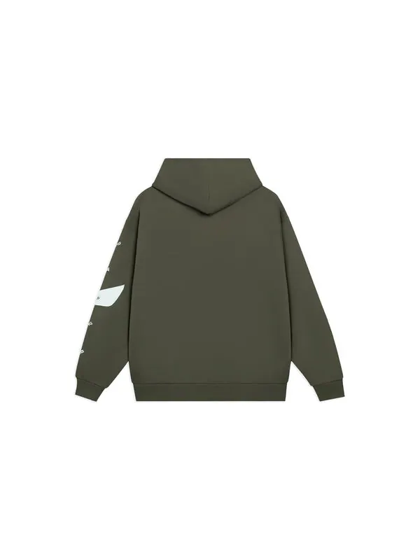 Толстовка с графическим капюшоном куртка Li-Ning — изображение 2 из 2, оливковый зеленый/белый