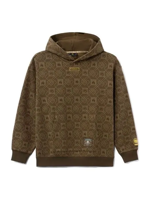 Худи Li-Ning BAD FIVE Series Loose Full Print Pullover Hoodie 'Brown' — изображение 1 из 2, коричневый