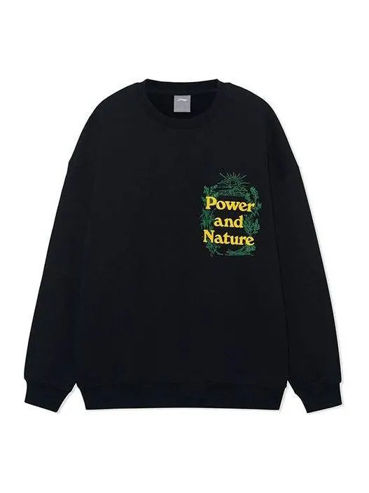 Свитер Li-Ning Outdoor Series Alphabet Printing Round Neck Pullover 'Black' — изображение 1 из 2, черный