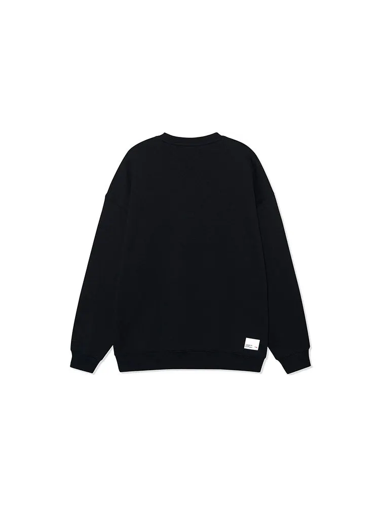 Свитер Li-Ning Outdoor Series Alphabet Printing Round Neck Pullover 'Black' — изображение 2 из 2, черный