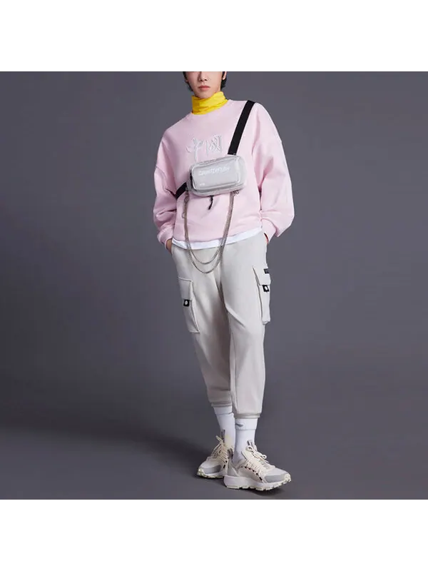 Толстовка спортивная модная серия свободный спортивный пуловер Li-Ning — изображение 3 из 4, розовый
