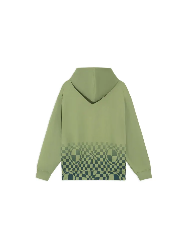 Худи Li-Ning BAD FIVE Sports Basketball Series Grid Printing Hoodie 'Green' — изображение 2 из 2, зеленый