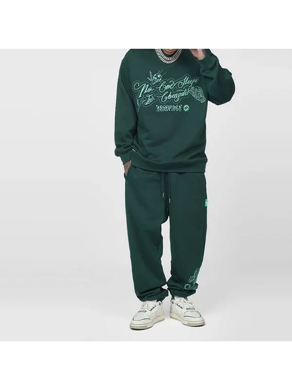 Толстовка badfive sports basketball series печать свободный круглый ворот свитер Li-Ning — изображение 3 из 4, темный зеленый