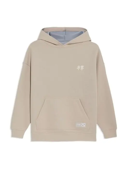 Худи Li-Ning Sports Stylish Series Logo Embroidered Hoodie 'Beige Grey' — изображение 1 из 3, бежевый