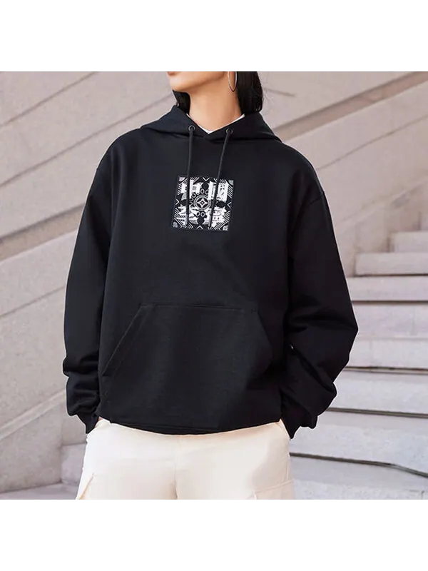 Толстовка ss22 стильная свободная толстовка с капюшоном Li-Ning — изображение 4 из 4, черный