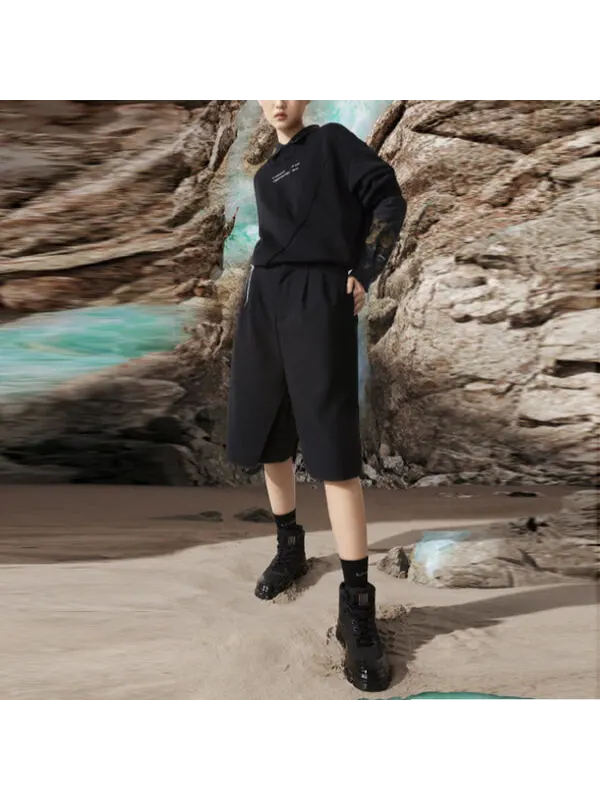 Толстовка cf sports living series алфавит вышитый свободный круглый ворот свитер Li-Ning — изображение 4 из 4, черный