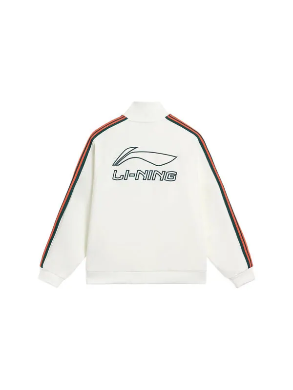 Куртка полосатая графическая куртка Li-Ning — изображение 2 из 2, белый/оранжевый/зеленый