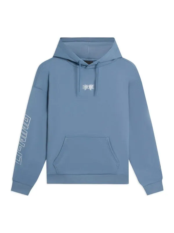 Толстовка с капюшоном с вышитым логотипом Li-Ning — изображение 1 из 2, синий/белый