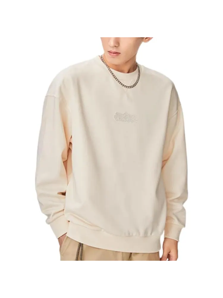 Свитер Li-Ning Lifestyle Plain Pullover 'Cream White' — изображение 4 из 5, белый
