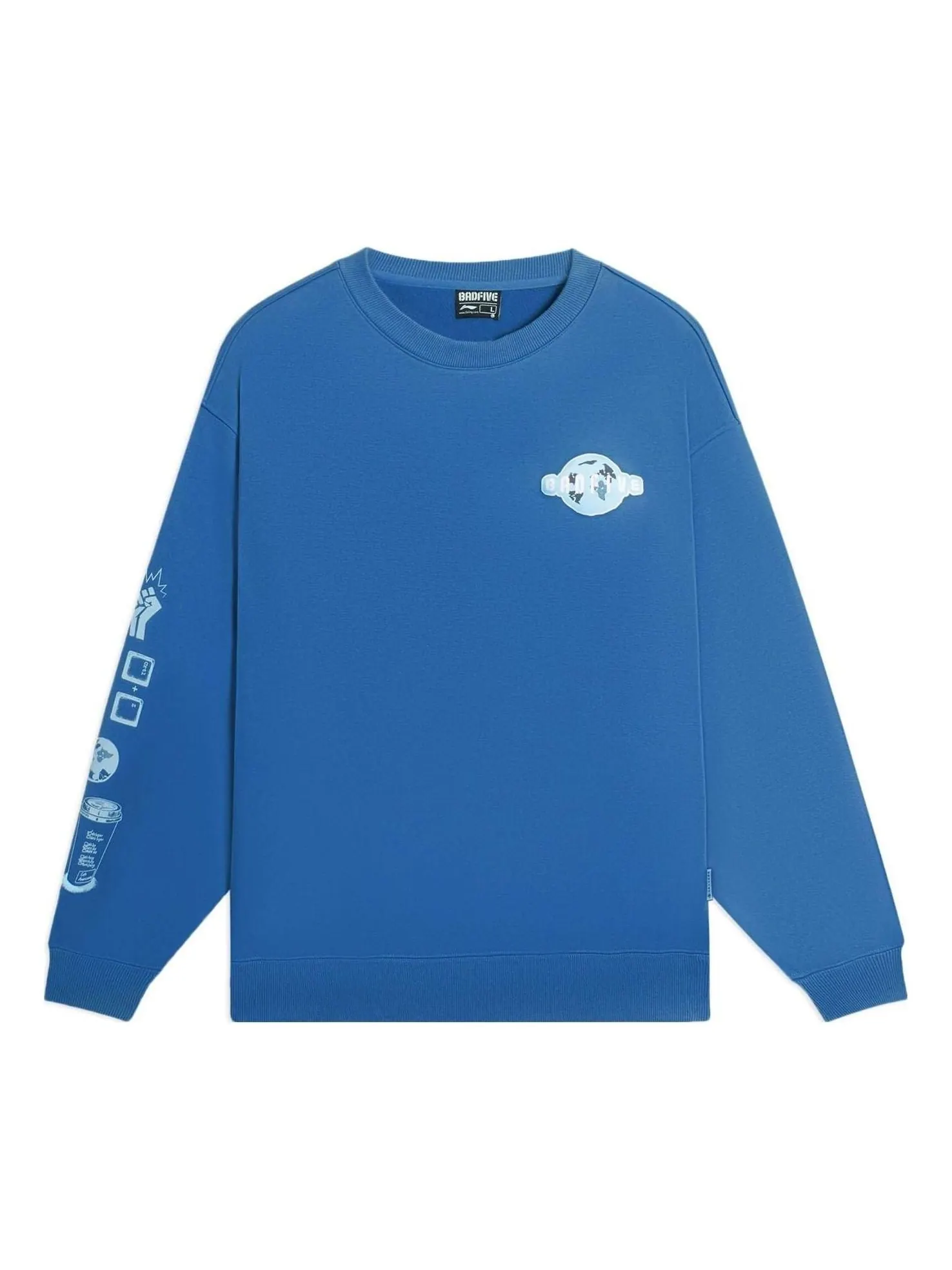 Спортивная толстовка Li-Ning BadFive Graphic Sweatshirt 'Blue' AWDSC01-4 — изображение 1 из 2, синий