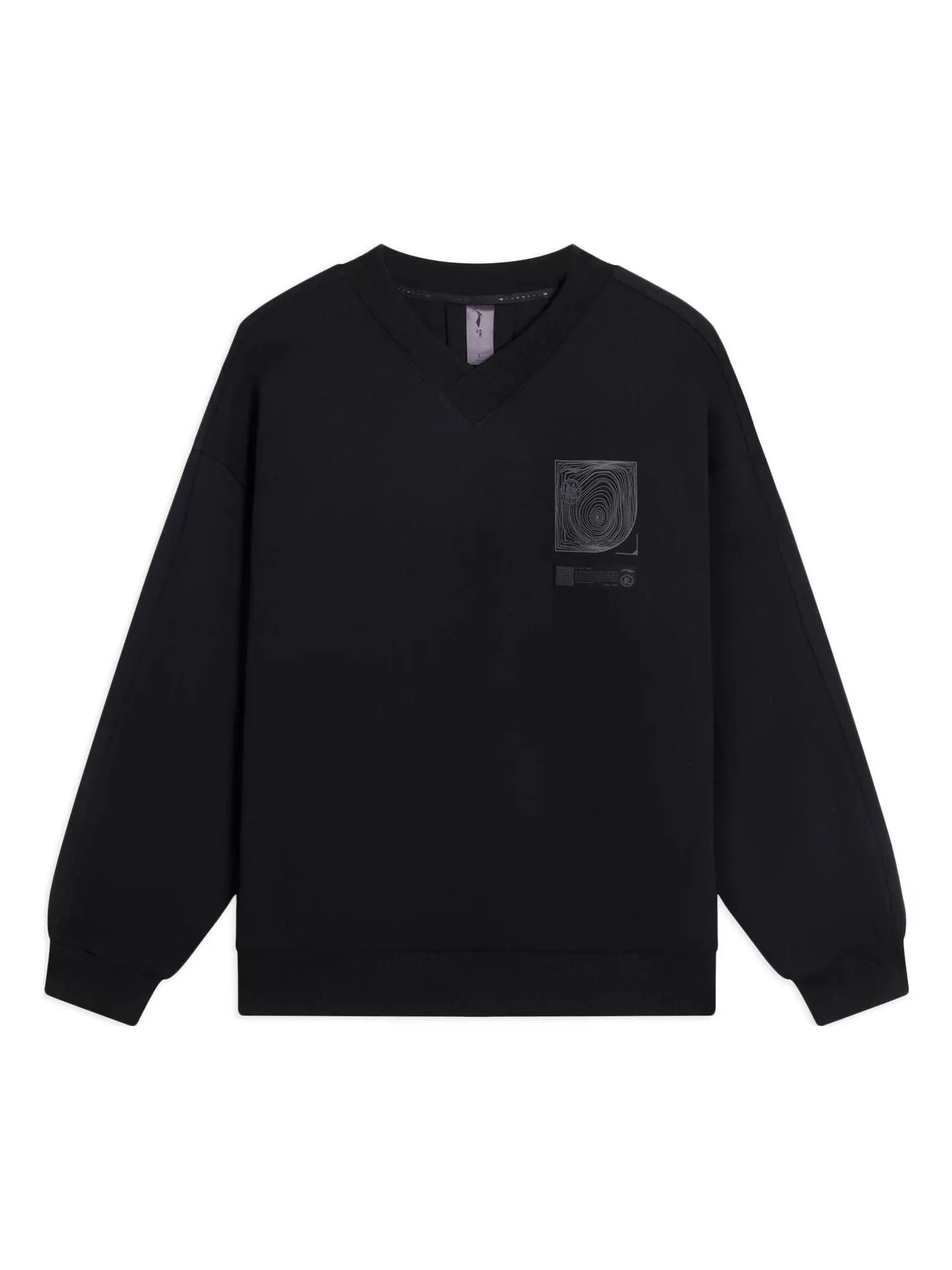 Спортивная толстовка Li-Ning x Jackie Chan Kung Fu Graphic V Neck Sweatshirt 'Black' AWDSC21-1 — изображение 1 из 2, черный