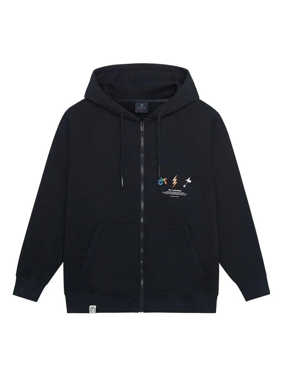 Куртка Li-Ning Lifestyle Fashion Letters Printed Jacket 'Black White' — изображение 1 из 2, черный