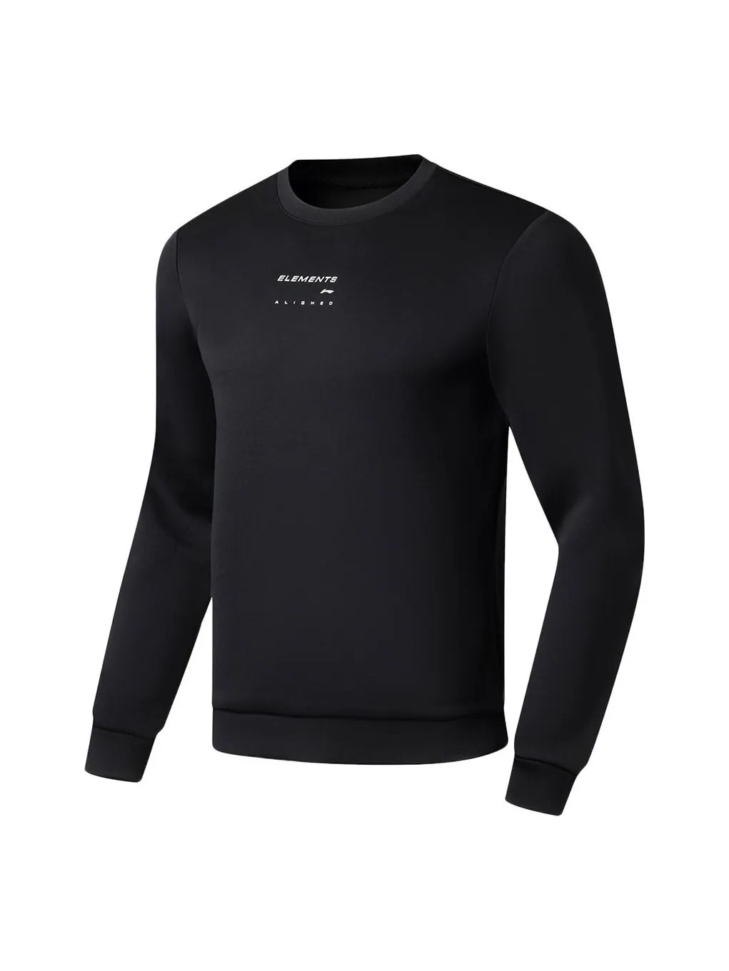 Спортивная толстовка Li-Ning Logo Training Long Sleeve Sweatshirt 'Black' AWDT035-1 — изображение 1 из 2, черный