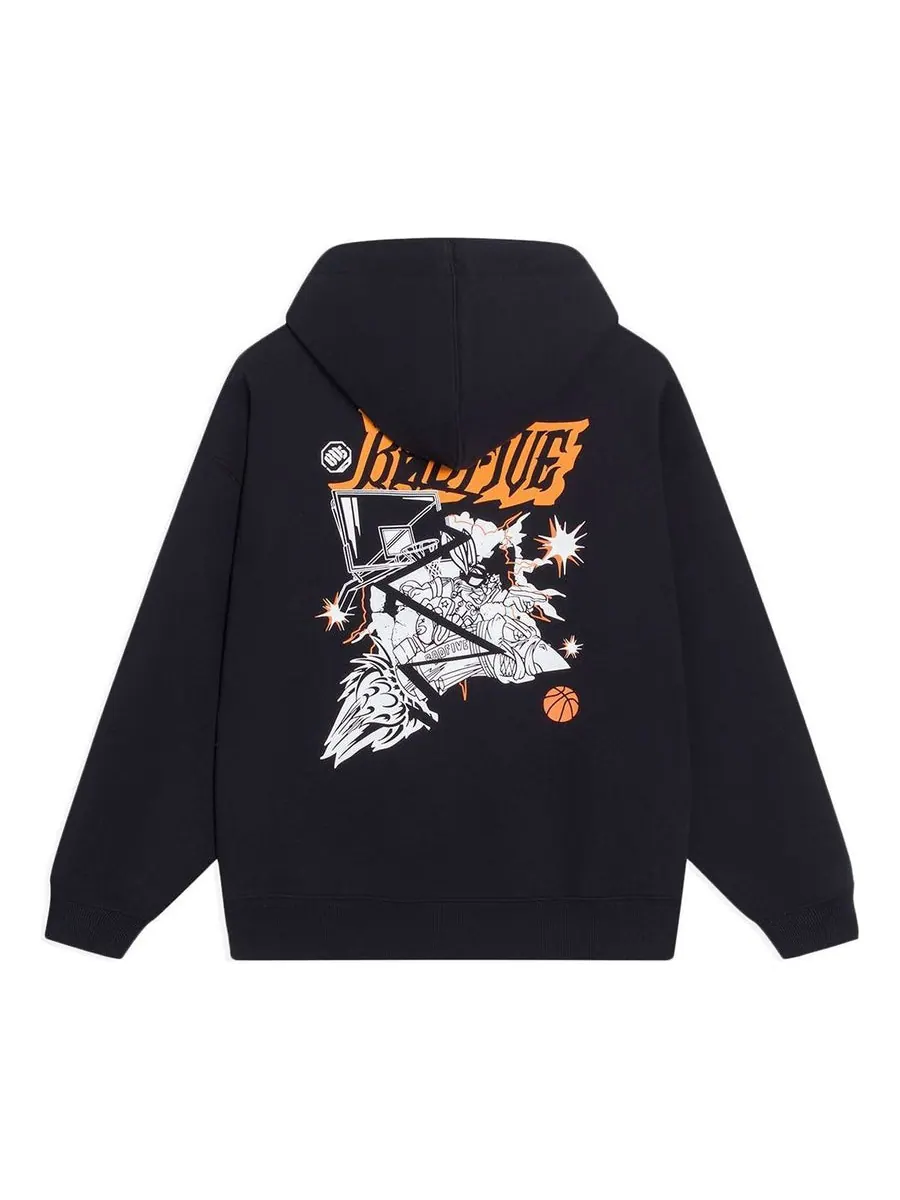 Худи Li-Ning x BADFIVE Sports Style Hoodie 'Black White' — изображение 1 из 2, черный