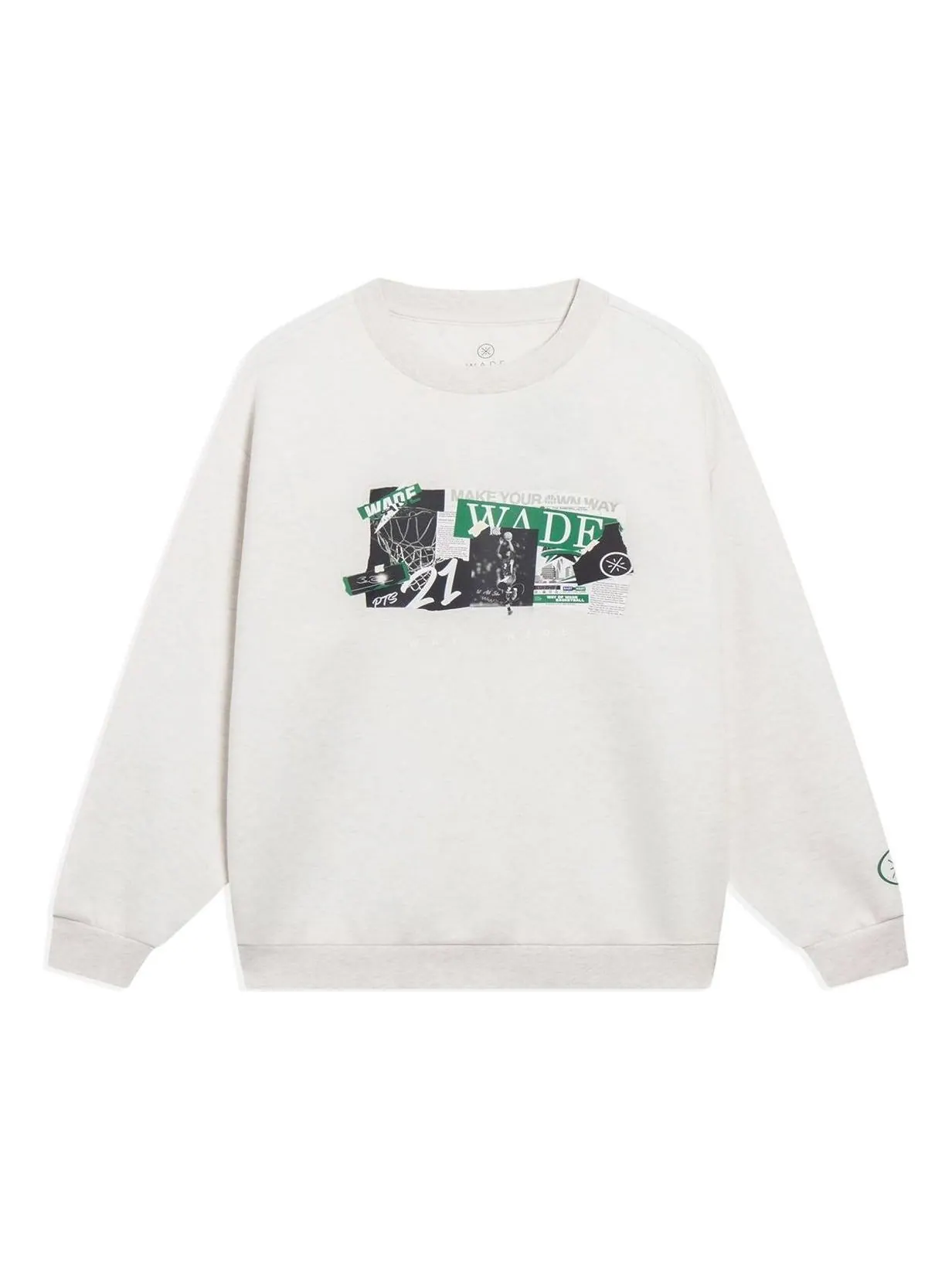 Спортивная толстовка Li-Ning Way Of Wade Photo Graphic Sweatshirt 'Light Grey' AWDT147-10 — изображение 1 из 2, светлый серый
