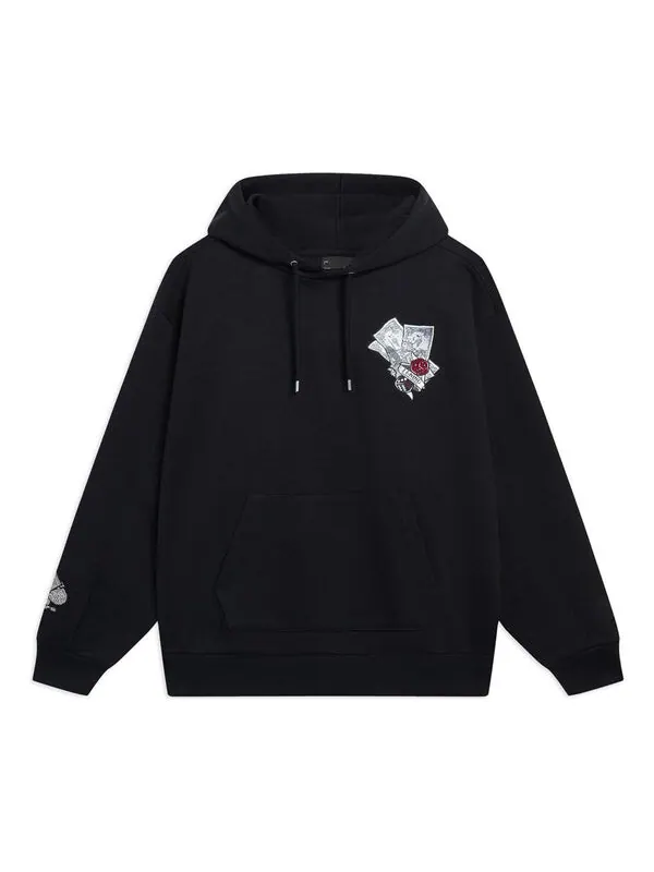 Толстовка с капюшоном с графическим принтом «Скейтбординг миллионер» Li-Ning — изображение 1 из 2, черный/мульти