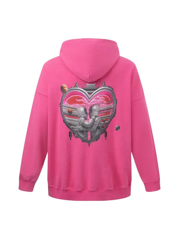 Толстовка valentine's day graphic hoodie 'pink' Li-Ning — изображение 2 из 2, розовый/мульти