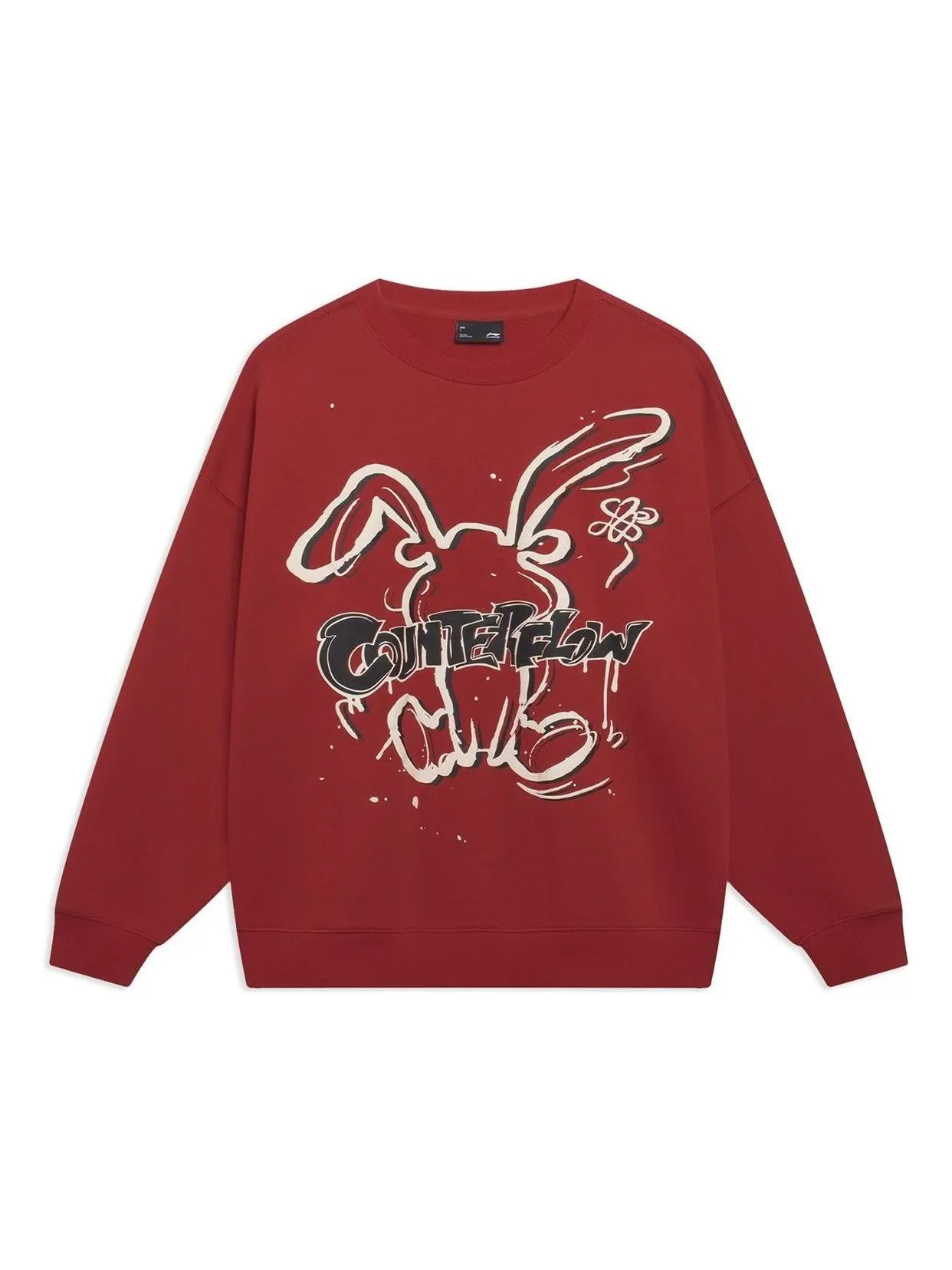 Спортивная толстовка Li-Ning Counterflow Cartoon Rabbit Graphic Sweatshirt 'Red' AWDT527-4 — изображение 1 из 2, красный