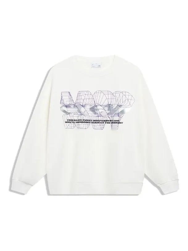 Спортивная толстовка Li-Ning Counterflow Graphic Sweatshirt 'White' AWDT529-2 — изображение 1 из 2, белый