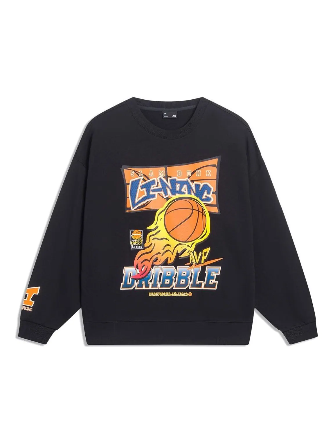 Спортивная толстовка Li-Ning Hoops Cartoon Graphic Sweatshirt 'Black' AWDT553-2 — изображение 1 из 2, черный