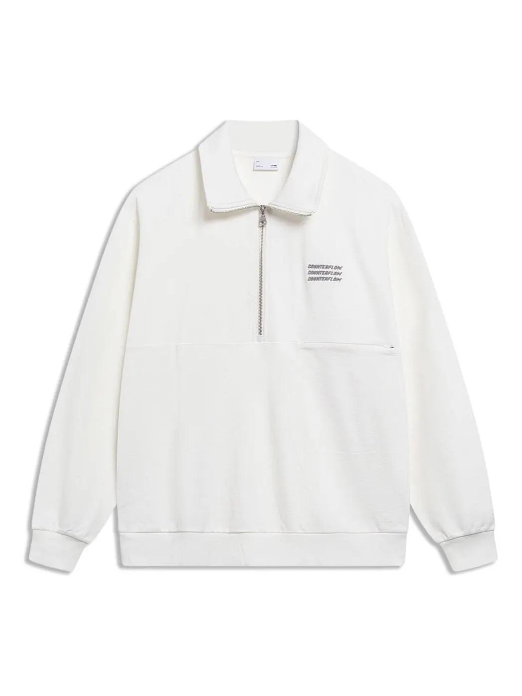 Спортивная толстовка Li-Ning Counterflow Triple Logo Half Zip Sweatshirt 'White' AWDT589-1 — изображение 1 из 2, белый