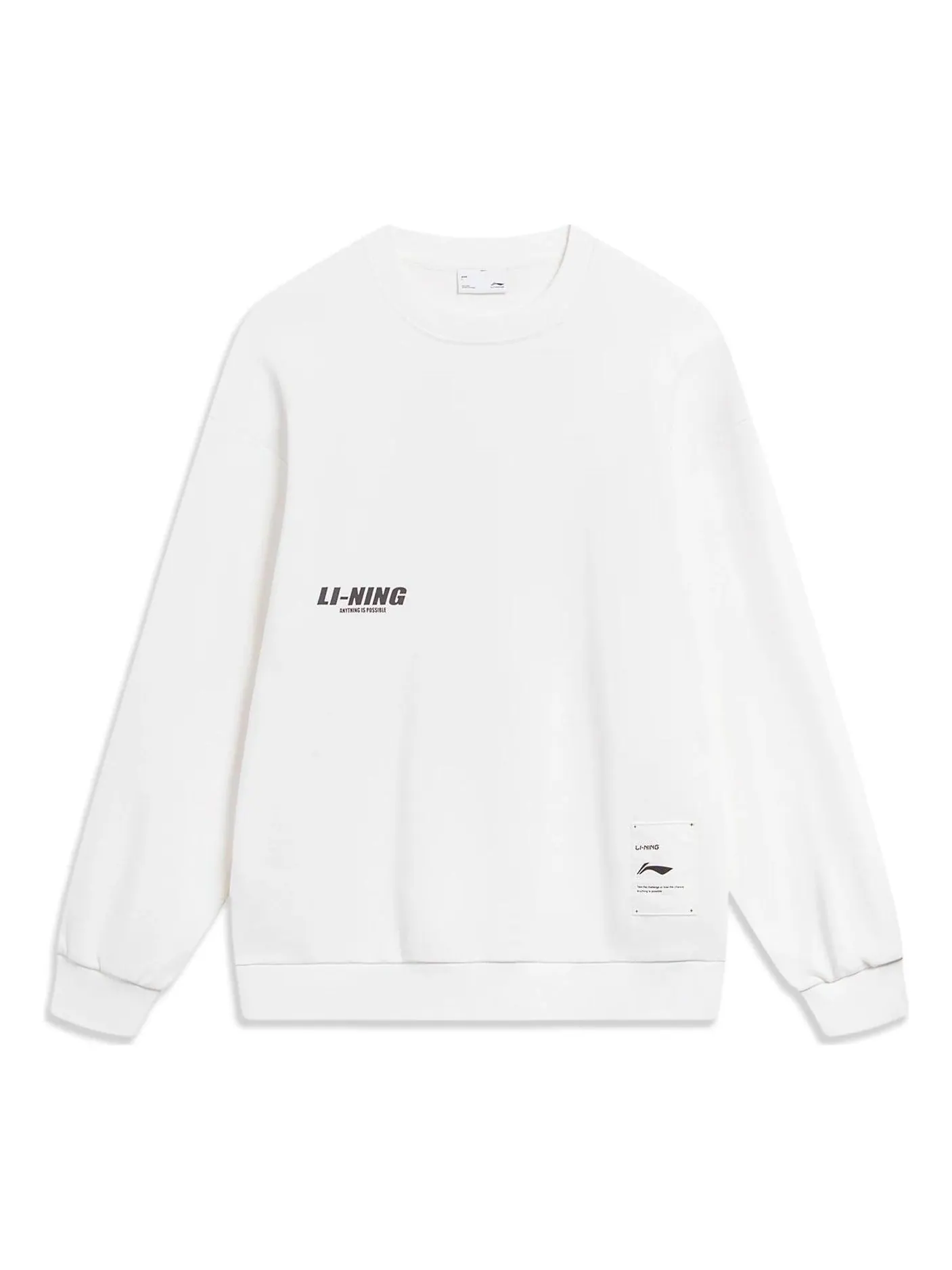 Спортивная толстовка Li-Ning Anything Is Possible Graphic Sweatshirt 'White' AWDT683-1 — изображение 1 из 2, белый
