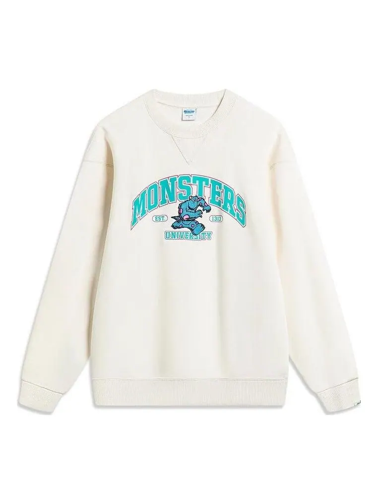 Спортивная толстовка Li-Ning x Disney Monster University Sweatshirt 'Beige' AWDT813-2 — изображение 1 из 2, бежевый